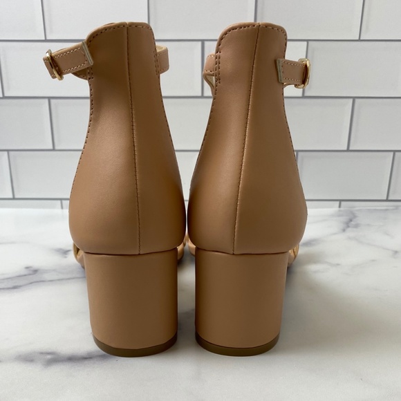 Ankle Strap Heels Almond Open Toe - Picture 3 of 8